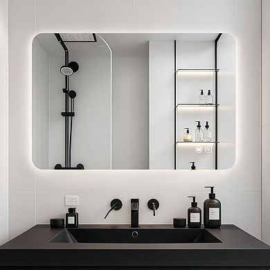 ELEMENT ACE Rectangular Backlit Bathroom Mirror with Adjustable Lighting and Anti-Fog Technology