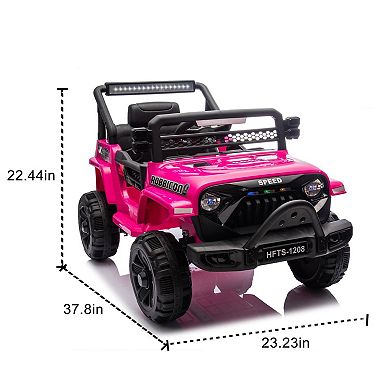 ELEMENT ACE Children's Electric Ride-On Truck with Parental Remote Control, Music, and LED Lights