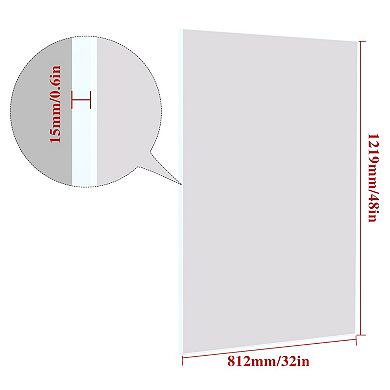 ELEMENT ACE Oversized Modern Rectangle Wall Mirror with Sleek Aluminum Frame for Bathroom