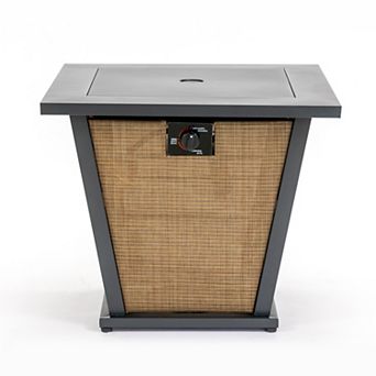 28" Propane Gas Fire Pit Table, 50000 BTU Square Steel Fire Pit