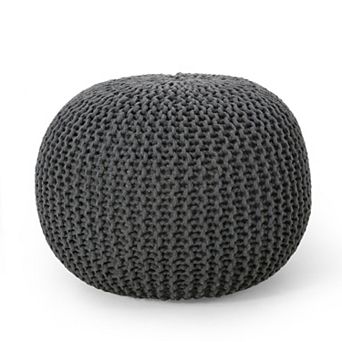 GOODSILO Versatile Knitted Cotton Round Pouf for Modern Home Decor