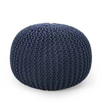 GOODSILO Versatile Knitted Cotton Round Pouf for Modern Home Decor
