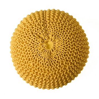 GOODSILO Versatile Knitted Cotton Round Pouf for Modern Home Decor