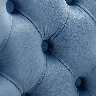 2 pc Velvet Bar Stools with Tufted Back & Chrome Metal Base