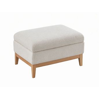 GOODSILO Upholstered Square Storage Ottoman Footrest Coffee Table