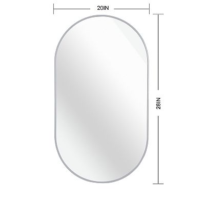 ELEMENT ACE Elegant Oval Wall Mirror with Brushed Metal Frame