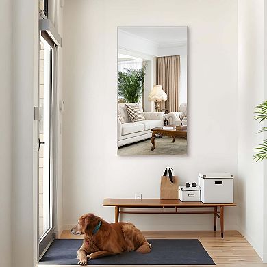 ELEMENT ACE Oversized Modern Rectangle Wall Mirror with Aluminum Frame for Bathroom & Living Room