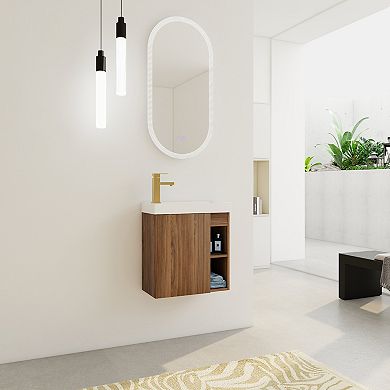ELEMENT ACE Wall-Mounted Floating Bathroom Vanity with Integrated Sink & Soft-Close Door