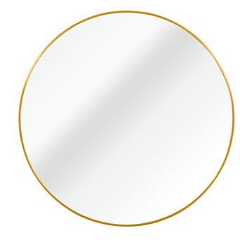 ELEMENT ACE 24 Inch Round Metal Wall Mirror with Shatterproof Design