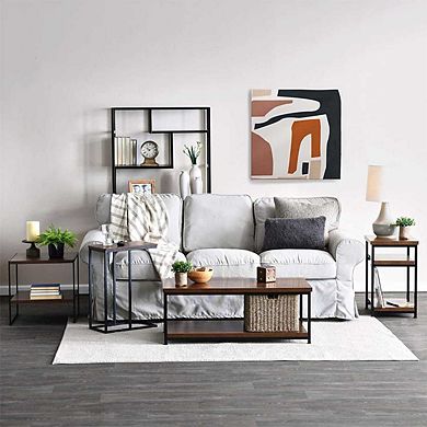 RECTANGULAR TABLE WITH STORAGE SHELF