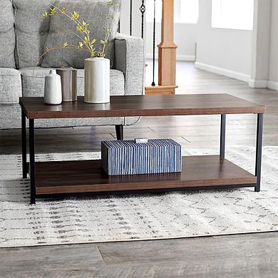 RECTANGULAR TABLE WITH STORAGE SHELF