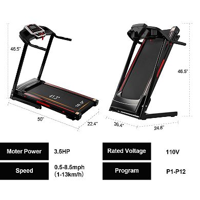 ELEMENT ACE Heavy-Duty Folding Treadmill with Incline & 12 Training Programs