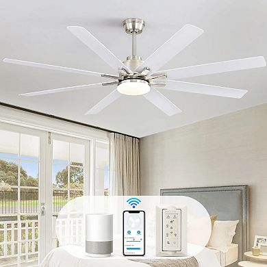 ELEMENT ACE 66 Inch Modern Ceiling Fan with Dimmable LED Light and Remote Control for Home Office