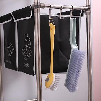 ELEMENT ACE 3-Tier Rolling Laundry Sorter Hamper with Removable Sorting Bags and Storage Shelves