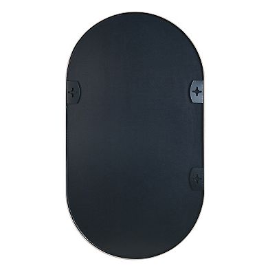ELEMENT ACE Elegant Oval Wall Mirror with Brushed Aluminum Frame for Modern Home Decor
