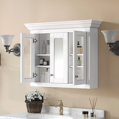 ELEMENT ACE Wall Mounted Bathroom Cabinet with Mirror & Adjustable Shelves for Storage