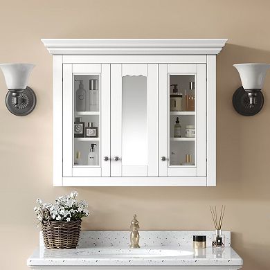 ELEMENT ACE Wall Mounted Bathroom Cabinet with Mirror & Adjustable Shelves for Storage