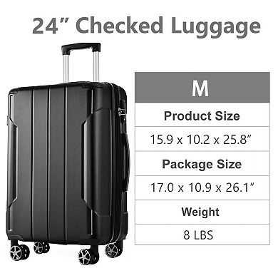 ELEMENT ACE Durable Expandable Hardshell Checked Suitcase with Double Spinner Wheels and TSA Lock
