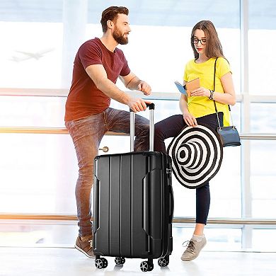 ELEMENT ACE Durable Expandable Hardshell Checked Suitcase with Double Spinner Wheels and TSA Lock