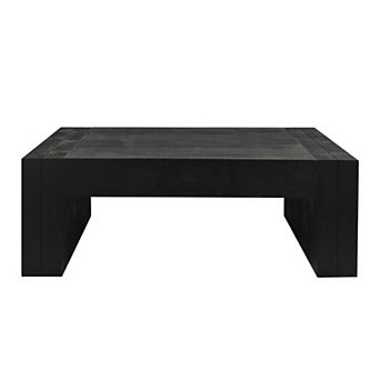 GOODSILO Solid Wood Rectangular Coffee Table for Living Room with Spacious Surface