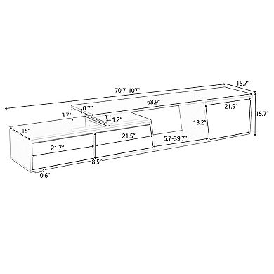 Modern TV Stand with 2 Drawers and Cabinet