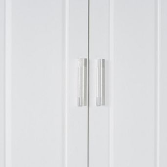 ELEMENT ACE Tall Bathroom Storage Cabinet with Integrated Laundry Hamper and Adjustable Shelves