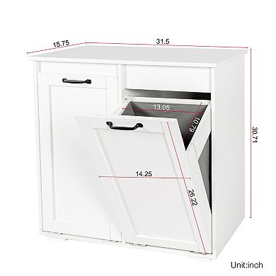 ELEMENT ACE Double Section Laundry Sorting Cabinet with Removable Hamper Bags