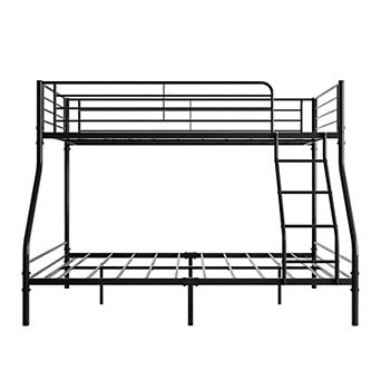 Heavy Duty Twin-Over-Full Metal Bunk Bed with Enhanced Upper-Level Guardrail