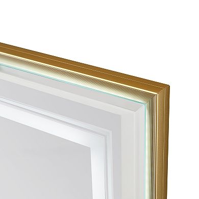 ELEMENT ACE 40x30 Inch Beveled Edge LED Bathroom Mirror with Anti-Fog and Dimmable Lighting