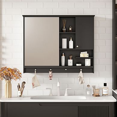 ELEMENT ACE Wall Mounted Medicine Cabinet with Mirror Door and Adjustable Shelves