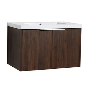 ELEMENT ACE Modern Floating Bathroom Vanity with Resin Sink for Contemporary Powder Rooms