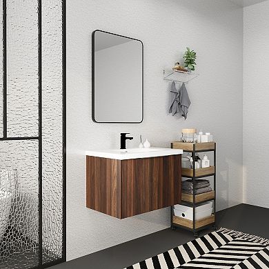 ELEMENT ACE Modern Floating Bathroom Vanity with Resin Sink for Contemporary Powder Rooms