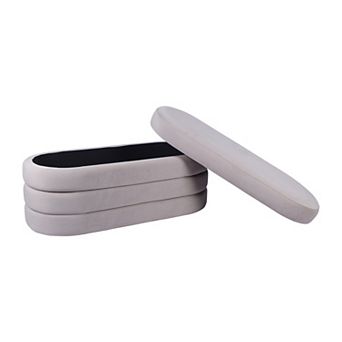 GOODSILO Velvet Storage Ottoman Bench
