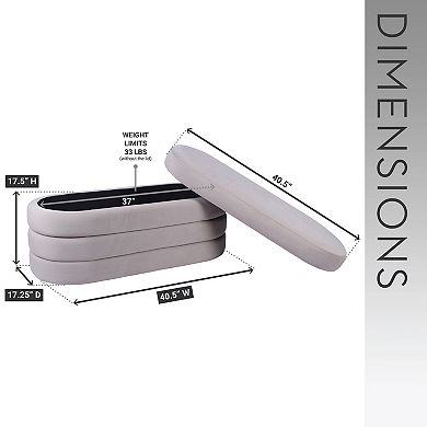GOODSILO Velvet Storage Ottoman Bench