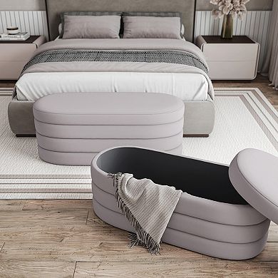GOODSILO Velvet Storage Ottoman Bench