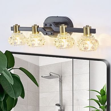 ELEMENT ACE Vintage Four-Light Wall Sconce with Crystal Accents for Elegant Interiors