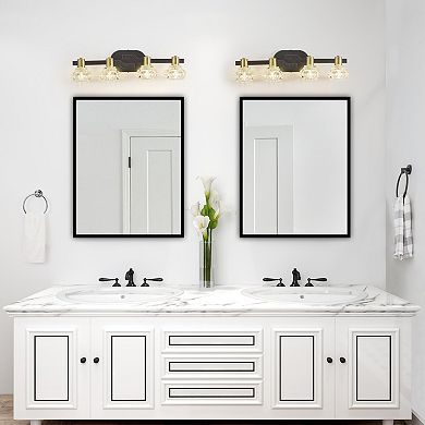 ELEMENT ACE Vintage Four-Light Wall Sconce with Crystal Accents for Elegant Interiors