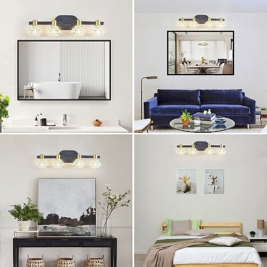 ELEMENT ACE Vintage Four-Light Wall Sconce with Crystal Accents for Elegant Interiors