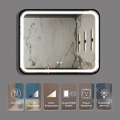 ELEMENT ACE 40x32 Inch Dimmable LED Bathroom Vanity Mirror with Anti-Fog and Touch Control