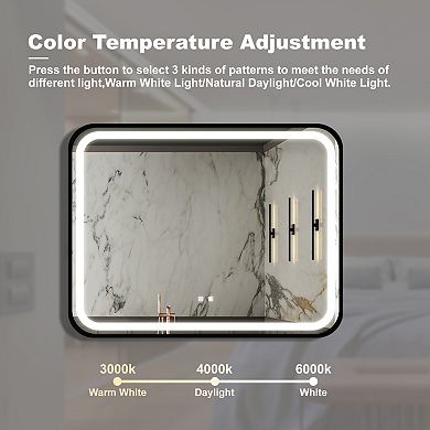 ELEMENT ACE 40x32 Inch Dimmable LED Bathroom Vanity Mirror with Anti-Fog and Touch Control