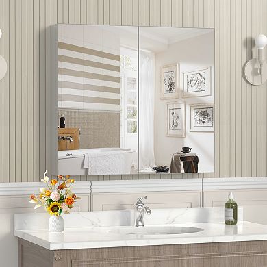 ELEMENT ACE Wall Mounted Bathroom Medicine Cabinet with Mirror and Adjustable Storage Shelves