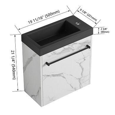 ELEMENT ACE Floating Wall-Mounted Bathroom Vanity with Integrated Sink & Soft-Close Door