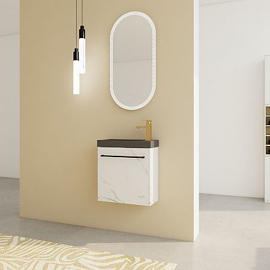 ELEMENT ACE Floating Wall-Mounted Bathroom Vanity with Integrated Sink & Soft-Close Door