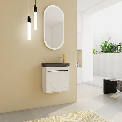 ELEMENT ACE Floating Wall-Mounted Bathroom Vanity with Integrated Sink & Soft-Close Door