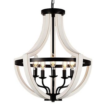 ELEMENT ACE Modern Solid Wood Chandelier with Adjustable Height and Dimmable Lighting