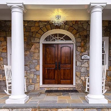 ELEMENT ACE Modern Crystal Firework Flush Mount Ceiling Light Fixture with LED Compatibility