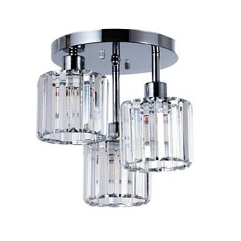 ELEMENT ACE Semi Flush Mount Ceiling Light Fixture with Crystal Shades for Kitchen Entryway Bedroom