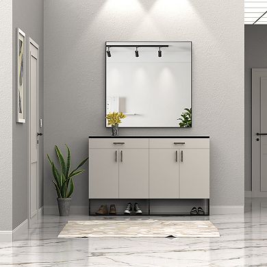 ELEMENT ACE Oversized Modern Rectangle Wall Mirror with Sleek Frame for Bathroom and Living Room