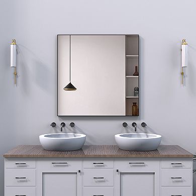ELEMENT ACE Oversized Modern Rectangle Wall Mirror with Sleek Frame for Bathroom and Living Room