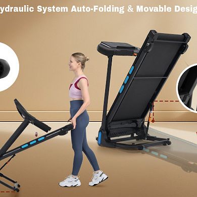 ELEMENT ACE Auto-Folding Treadmill with Incline & Bluetooth Speaker for Cardio Workouts